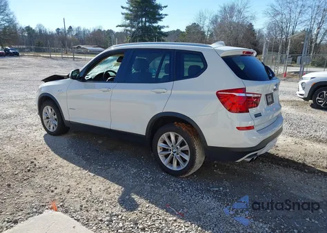 2016 BMW X3 Sdrive28I z USA, uszkodzony, nr VIN 5UXWZ7C51G0T43019